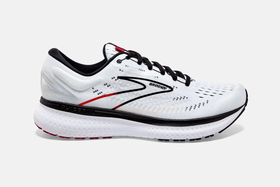 Brooks Israel Glycerin 19 Road Running Shoes Mens - White/Black/Red - FDK-864157